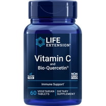 Life Extension Vitamin C and Bio-Quercetin®, cardiovascular health supplement, immune support, highly absorbable, quercetin, vitamin C, gluten free, non-GMO, vegetarian, 60 tablets