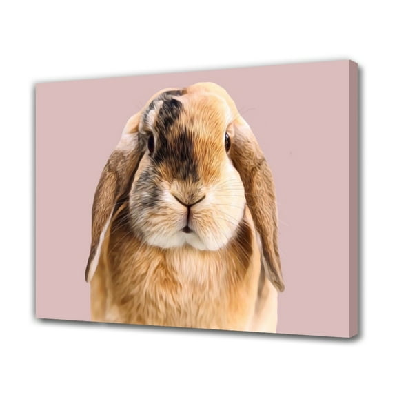 Adorable Lop Bunny Canvas Poster Bedroom Decor Sports Landscape Office Room Decor Gift,Frame-style,24x36inch(60x90cm)