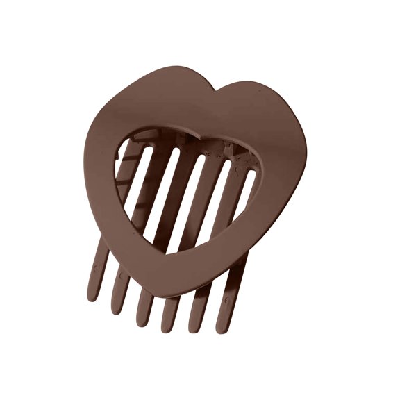 Hair Claw Clip, Heart Shaped Hair Clip, Matte Color PC Flat Grip Hair Clip for Women Strong Hold No Slip Hair Accessories for Updos and Ponytails Comfortable Durable Hair Clip