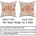 thumbnail image 4 of Orange Blue Ethnic Boho Pillow Covers 16X16 In Bohemian Carpet Vintage Rust Coral Floral Decorative Couch Pillow Cases with Zipper Set of 2 Home Decor for Living Room Bedroom Bed Cushion Outdoor, 4 of 6