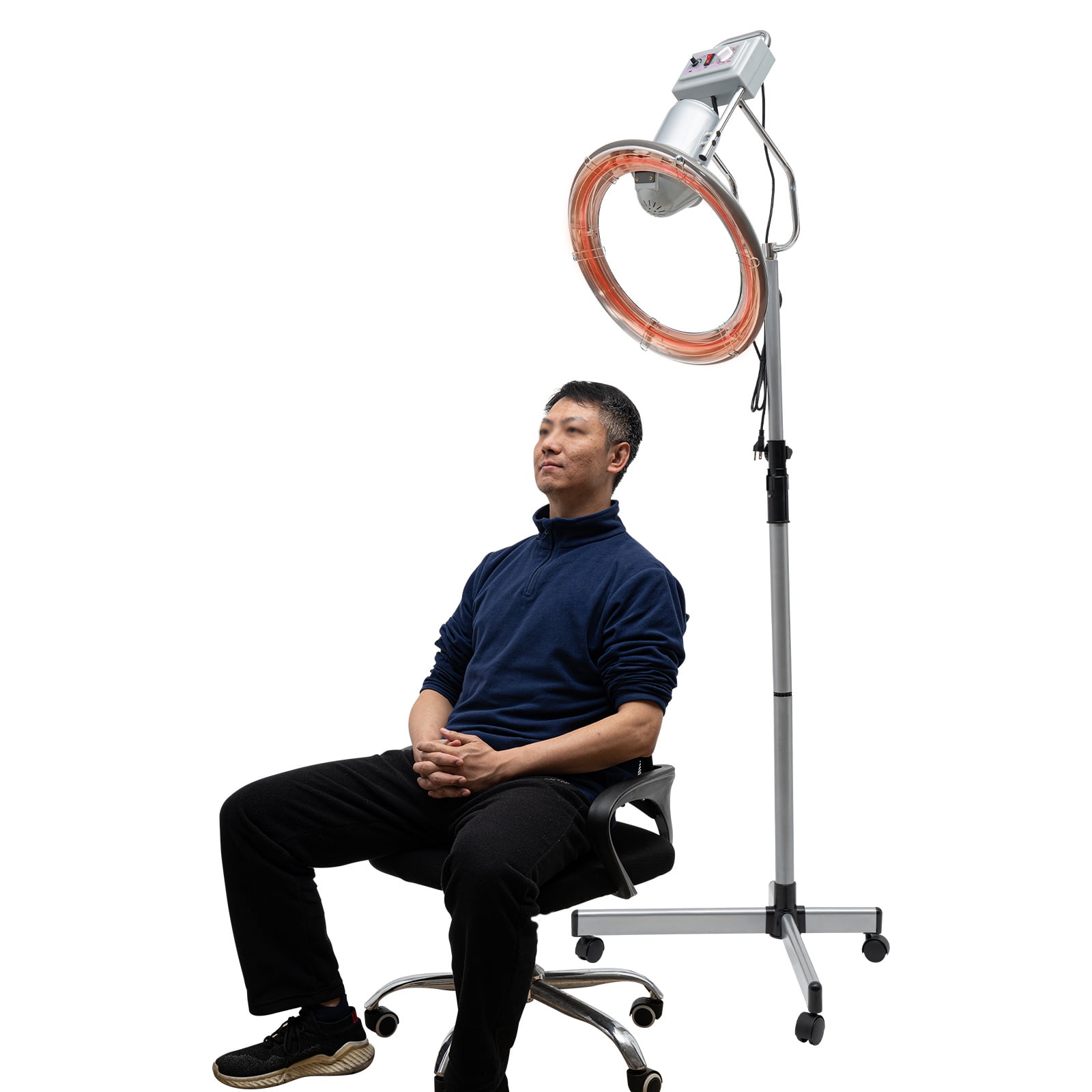 Peakora Adjustable Height Hair Styling Equipment - 360° Rotating Hair Dryer with Timer & Heat Settings for Salon & Home Use