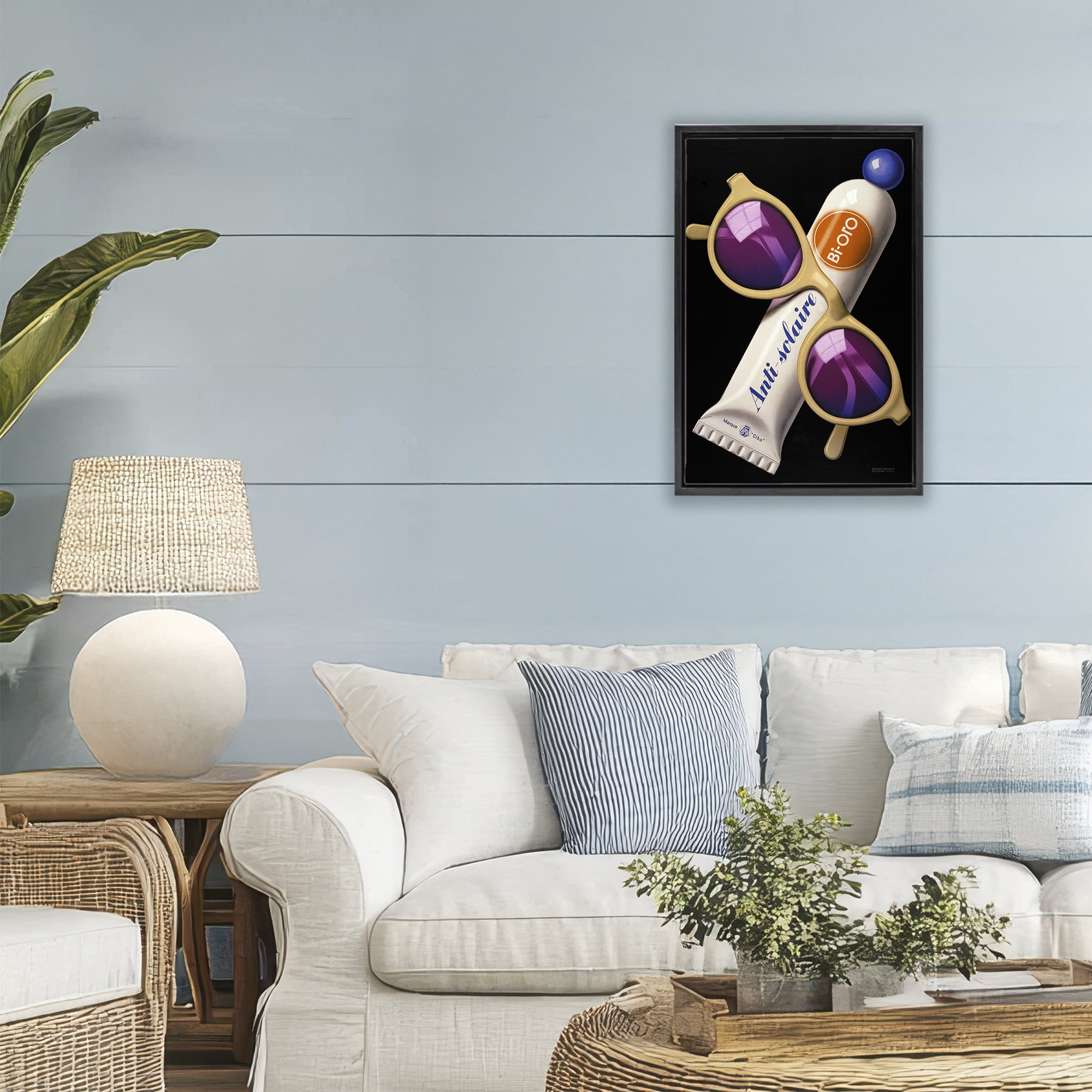 Stupell Industries Sunblock & Sunglasses Black Framed Floater Canvas Wall Art, design by Print Collection