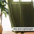 thumbnail image 5 of XWZO Olive Green Sheer Curtains 84 Inch Length 2 Panels Set with Tiebacks, Grommet Semi Transparent Light Filtering Window Drapes for Bedroom Living Room Dining Wedding Backdrop, W52 x L84, 5 of 13