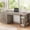 Grey, variant on 55.1" Farmhouse Desk with 3 Drawers & Open Shelves, Home Office Desk with Power Outlets & File Drawer, Wood Desk with Ample Storage, Computer Desk for Bedroom, Grey