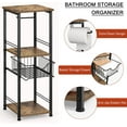 thumbnail image 7 of Freestanding Bathroom Shelf with Drawer Toilet Paper Storage Stand Organizer, Black, 7 of 7