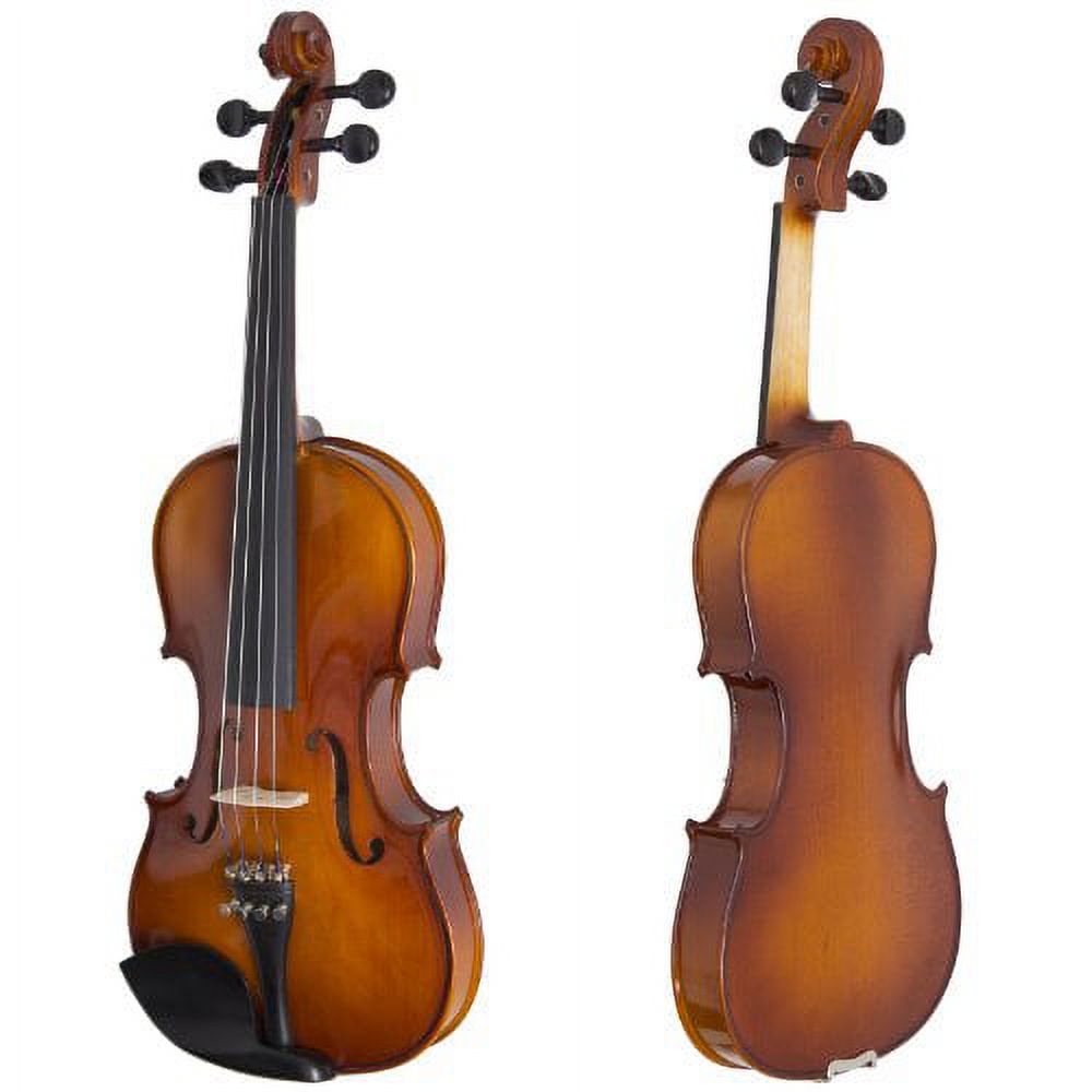 Cecilio CVN-300 Solidwood Ebony Fitted Violin with D'Addario