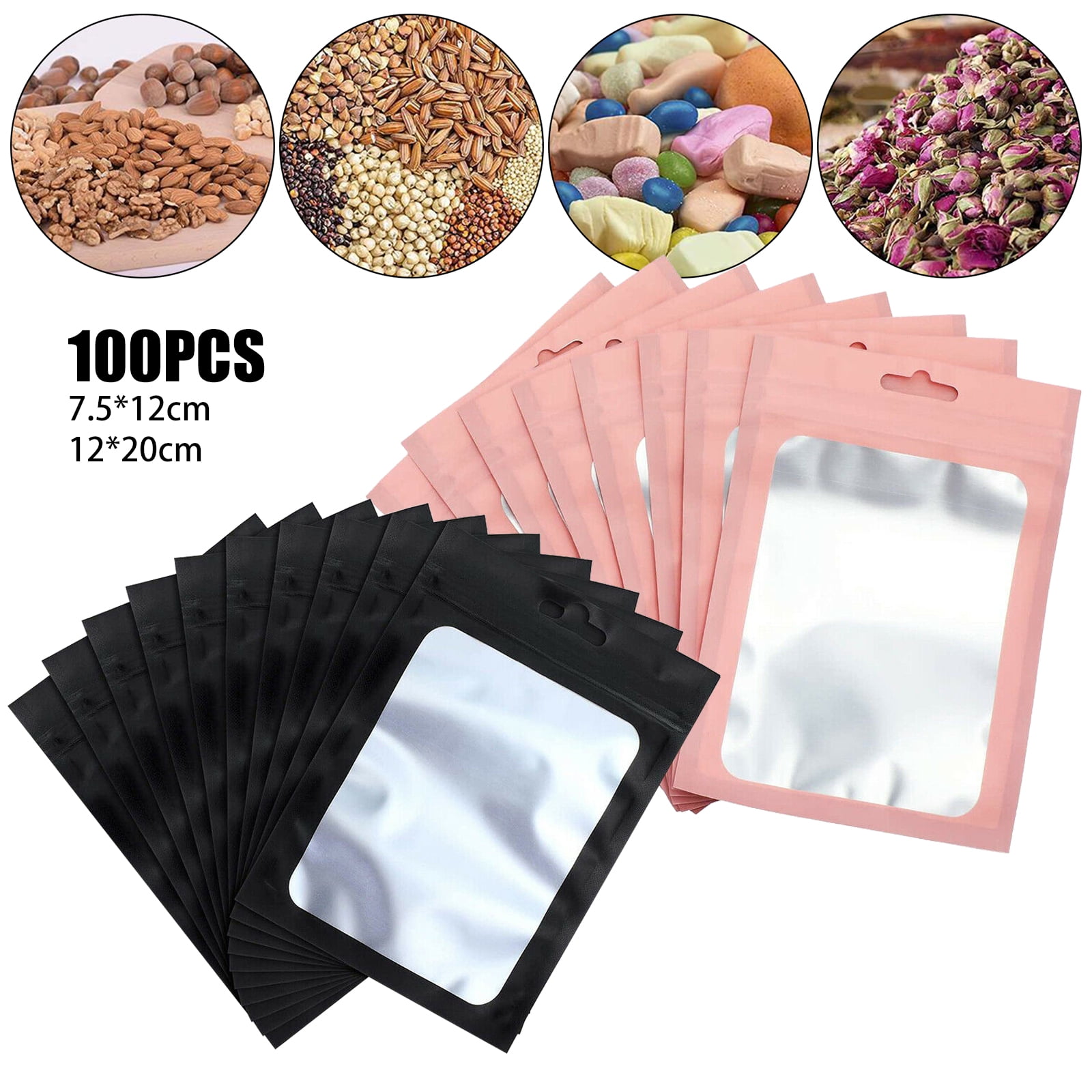 Details about   400PC Glossy White Clear 3x5" Mylar Ziplock Bags-Merchandise Food Storage Spice