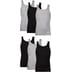 Hanes Men's Lightweight Cotton Moisture-Wicking Tank Undershirts, Black & Grey, 6-Pack, Size: 3X-Large