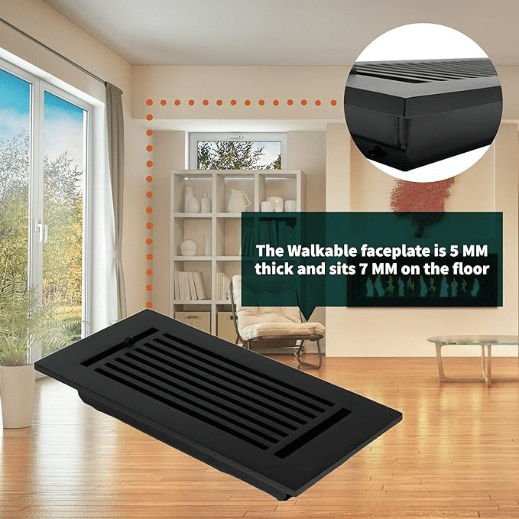 4"x10" (Duct Opening) Cast Aluminum All Metal | 5 MM Thick | Vent Cover Register by Caststo, Overall (6"x12") Heavy Duty vent-Express, For Floor, Ceiling, Wall | (Brown)