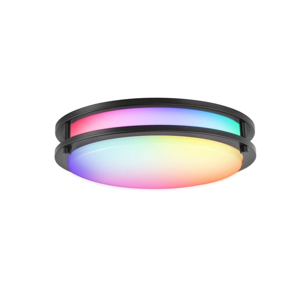 CLOUDY BAY 12 Inch LED Smart Flush Mount Ceiling Light,20W 2700K-6500K,4W RGB Color Compatible with Alexa and Google Home Assista
