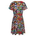 thumbnail image 5 of The World's Flags Dress Fashion Beach Short Sleeve Dresses Female Party Printed Sundress, 5 of 7