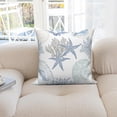 thumbnail image 5 of Dashan Nautical Coastal Throw Pillow Covers 18x18 Set of 2,Ocean Themed Coral Seashell Decorative Pillow Cases for Bedroom Sofa Couch, 5 of 6