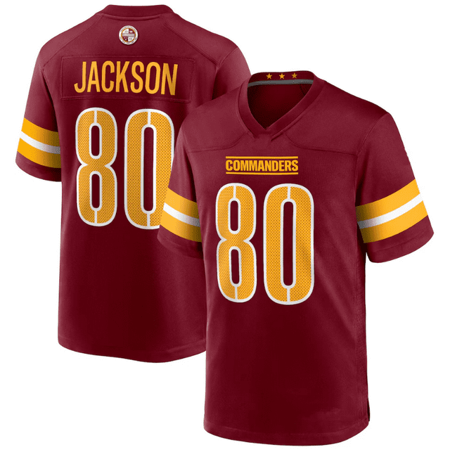 Men's Washington Commanders Terry Jackson Burgundy Embroidered Commemorative Short-Sleeve Jersey - S