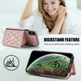 thumbnail image 2 of for iPhone X/XS Back Case, Luxury Ultra Slim Shockproof PU Leather Card Slots Kickstand Magnetic Snap Shoulder Strap & Wristlet RFID Blocking Phone Cover for iPhone X/XS, Rosegold, 2 of 9