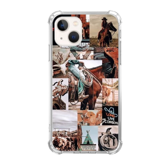 Cowboy Cowgirl Case Compatible with iPhone 14,Unique Trendy Design TPU Bumper Cover Case