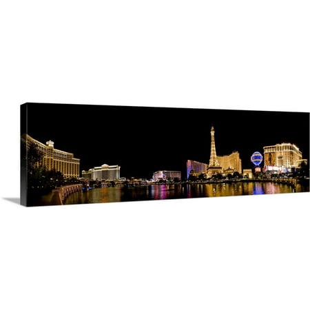 Great BIG Canvas | Brent Bergherm Premium Thick-Wrap Canvas entitled NV, Las Vegas. Panoramic view over the Bellagio (Best Las Vegas Weddings)