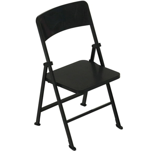 HEMOTON Miniature Folding Chair Black PVC Small Decorative Furniture 2.5x2x1.8 Inches Perfect for Dollhouse Accessories