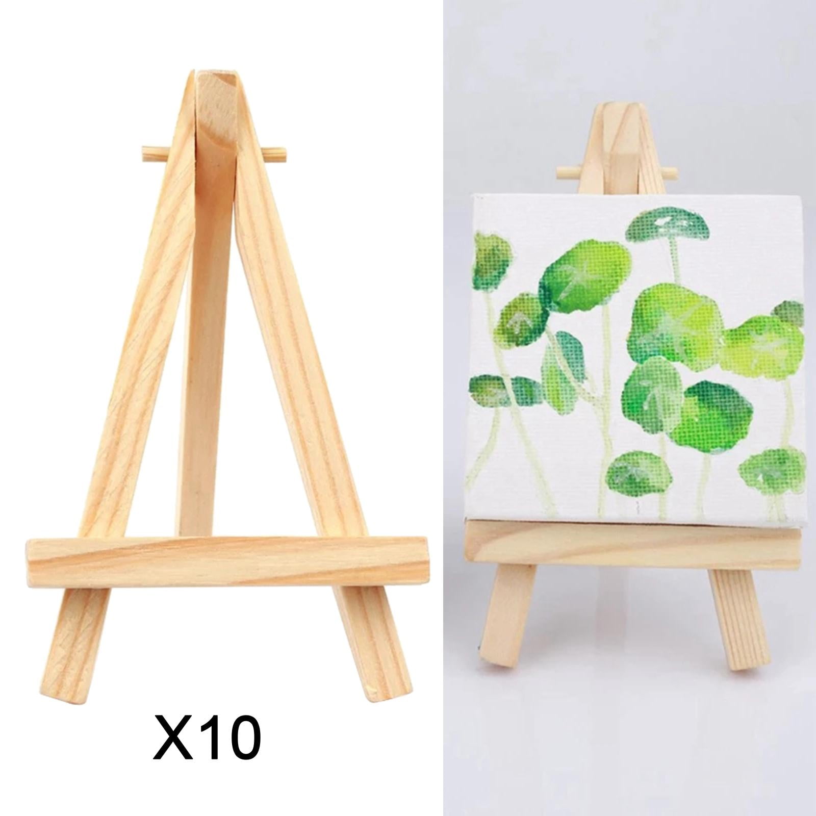 GUOOL 2x 10Pack Small Tabletop Display Stand Artist Easel - Wood Tripod, Kids Painting Party Desktop Easel - Portable Canvas Photo Picture Sign Hold