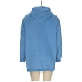 thumbnail image 6 of Rohuuque Women's Fuzzy Jacket Winter Plush Sherpa Fleece Hooded Cardigan Loose Long Zip Up Coat Outwear with Pockets Blue, 6 of 7
