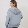 thumbnail image 5 of Mohiass Zip Up Hoodie Casual Cute Oversized Drawstring Womens Hoodie Y2k Fall Winter Long Sleeve Solid Fashion Zipper with Pockets Light Gray 2XL, 5 of 5