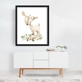 thumbnail image 3 of Deer, Forest Animals, Woodland Animals, Boho, Pink Flowers, Girl Nursery - Illustration Deer Floral Watercolor Animal Whimsical Woodland Flowers Black Framed Wall Art Print 8 x 10 inches, 3 of 4