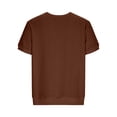 thumbnail image 6 of Hrsba Crewneck Sweatshirts for Women Quarter Zip Crew Neck Short Sleeve Soft Oversized Daily Casual Pullover Sweatshirt, 6 of 8