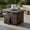 Brown, variant on Spaco 32" Propane Fire Pit Table with Tempered Glass Top, 50000 BTU Outdoor Coffee Table, Gray PE Rattan & Stainless Steel