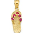 thumbnail image 1 of 14K Yellow Gold 3D July/Cz Birthstone Flip Flop Pendant (25 X 8) Made In United States d3427, 1 of 6