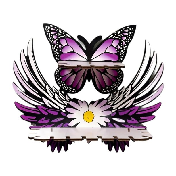 Estante de pared con forma de mariposa, decoración para el hogar, almacenamiento, para exhibir en la pared, para mujeres. Doble capa