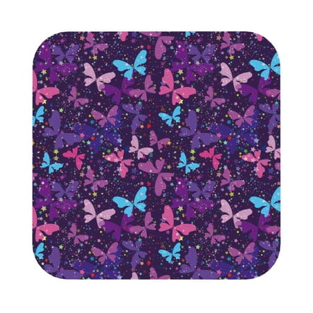 

Matuu Bright Purple Butterflies for Cup Coasters Set of 6 Leather Coasters Desk Coasters for Office Measures 4” x 4” Square