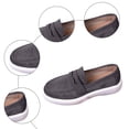 thumbnail image 6 of Women’s Casual Slip On Loafers Faux Suede Lightweight Non Slip Walking Flat Platform Dress Orthotic Shoes Gray Size 7, 6 of 7