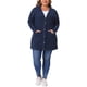 thumbnail image 2 of Cárdigan de mujer de talla grande Agnes Orinda, con botones, cuello en V, manga larga, bolsillo, tejido acanalado, suelto y casual, 4X, azul marino, 2 of 6