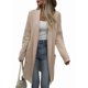 thumbnail image 2 of Cárdigan de Larga de Otoño para Mujer, Moderno Cárdigan de Punto Holgado con Bolsillos y Abertura Frontal para Invierno. Caqui M, 2 of 10