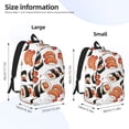thumbnail image 4 of Naloa Canvas Backpack for Men Women Sushi Roll Print Rucksack Casual Travel Daypack Large and Small Durable College Tote Satchel Bookbag for Teens, 4 of 8