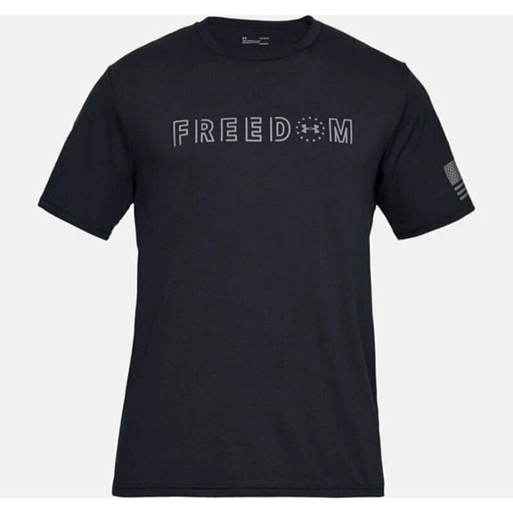 Under Armour Mens Athletic UA Freedom Flag Bold T-Shirt Short Sleeve, Black/Graphite, 3XL