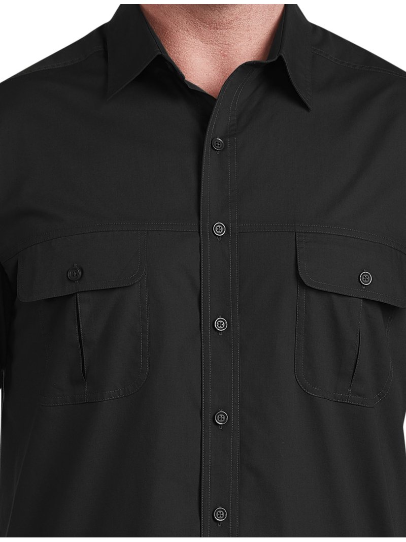 harbor bay dress shirts Harbor Bay Easy-Care Striped Short-Sleeve Sport Shirt for Big + Tall Men in Blue, Size 5XL