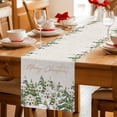 thumbnail image 5 of Christmas Table Runner 48 Inches Long Farmhouse Dress Scarves, Winter Xmas Trees Farmhouse Country Cabin on Linen Dining Tablerunner for Coffee Table/Kitchen Island/Party Décor, 13" x 48", 5 of 8
