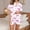 *A-Pink, variant on Women's Printed Silk Notch Collar Short Sleeve Top and Shorts Pajama Set ,Casual Sleepwear Loungewear Purple,Women's Plus XXL