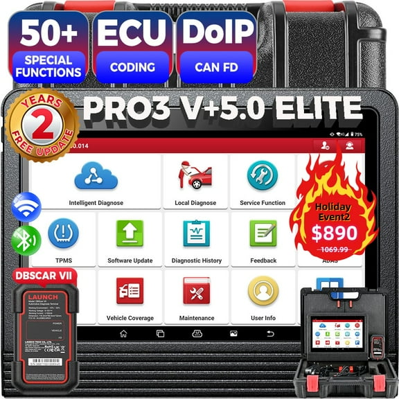 LAUNCH X431 PRO3 V  5.0 Elite 2025 Upgraded Bidirectional Scan Tool, E'CU C0ding, 55  Services, All System Diagnose, 2-Year Free Update