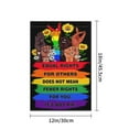 thumbnail image 4 of Pride LGBTQ Human Rights Garden Flag 12x18 Inch Equal Rights For Others Does Not Mean Fewer Rights For You It's Not Pie Garden Flags 3ply Fabric Double Sided for Outdoor House Yard Outside Decor, 4 of 5