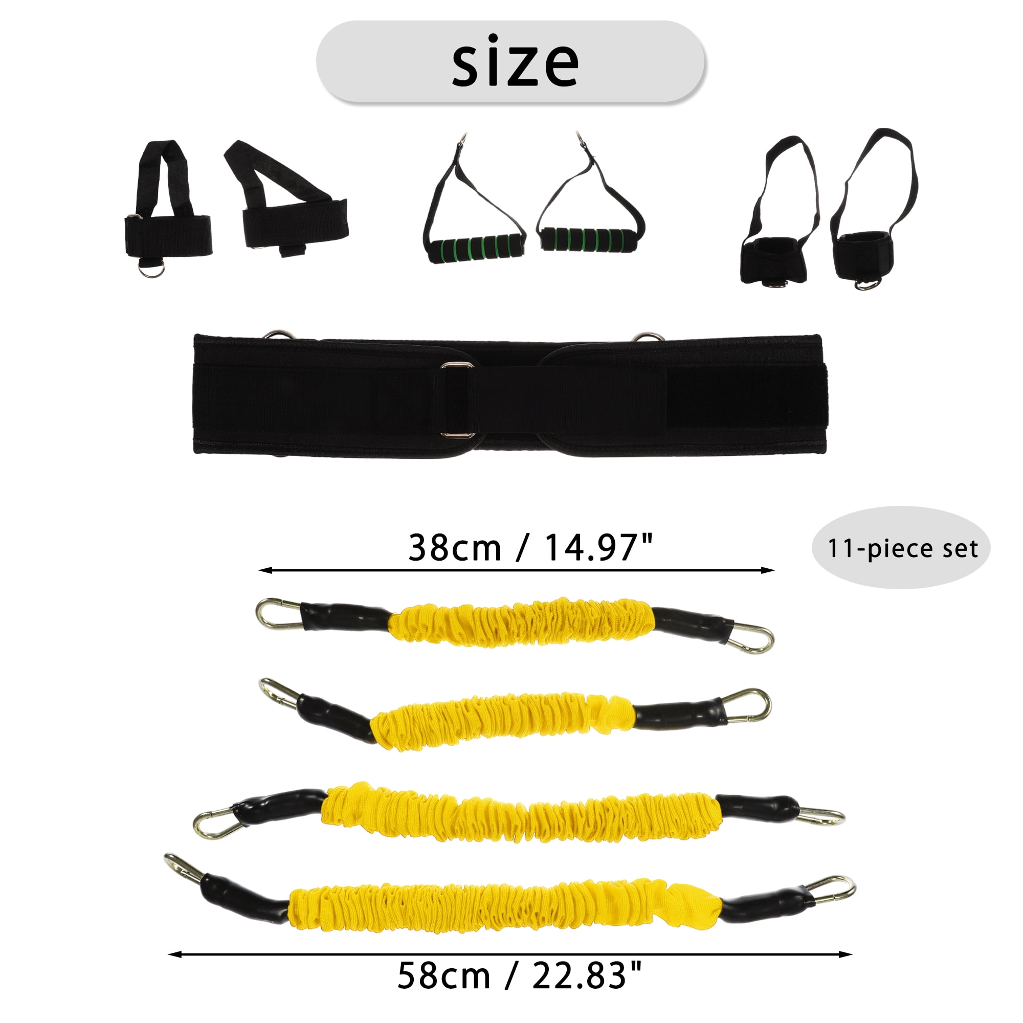Unique Bargains Strength Resistance Bands Set for Basketball Triple Jump Football Bounce Weight Range 100LBS Yellow