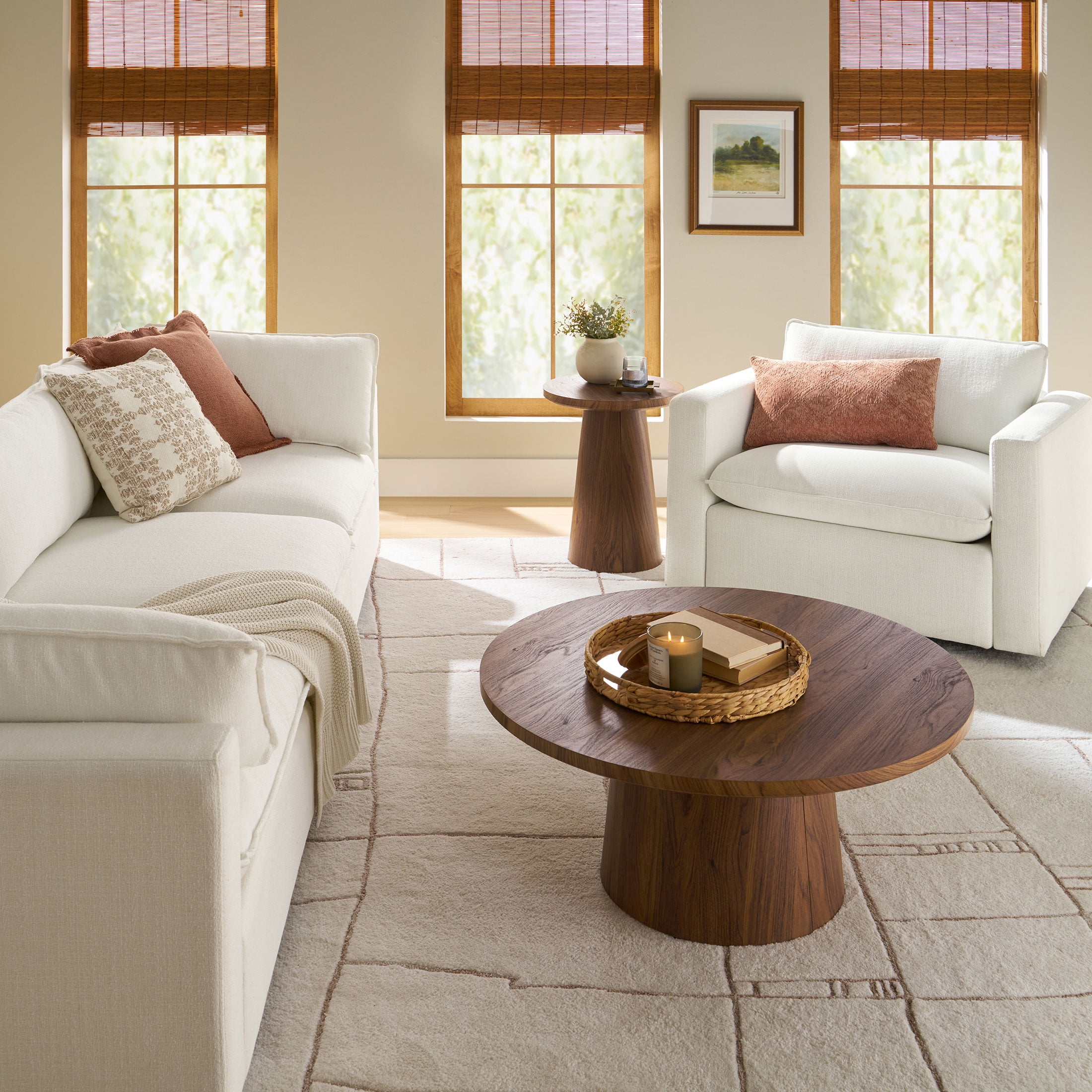 Better Homes and Gardens Weston Cloud Swivel Accent Chair, White