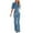 Blue, variant on Lindreshi Denim Jumpsuit for Women Women's Casual Denim Integrated Wide Leg Pants Fashion Sexy Jeans
