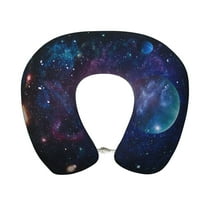 Easygdp Planets Stars And Galaxies1 Travel Pillow Memory Foam, Head Neck Support Airplane Pillow for Traveling, Car, Home, Travel Neck Flight Pillow