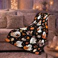 thumbnail image 6 of Ghost Pumpkin Scene Ghosts And Pumpkins Spooky Holiday Art Halloween Lovers Playful Harvest Motif Warm Flannel Blanket, Halloween Gift for Living Room and Family Room Home Decor, 6 of 9