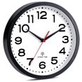 thumbnail image 2 of Reloj de pared Roymine Atomic de 25 cm, silencioso, no hace tictac, negro, 2 of 9