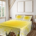 thumbnail image 2 of Ambesonne Yellow Fitted & Top Sheet Set with Shams, Sun Abstract, Yellow, 2 of 5