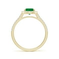 thumbnail image 2 of Angara Natural 1.1 Ct. Emerald with Diamond Halo Ring in 14K Yellow Gold for Women (Ring Size: 12), 2 of 9