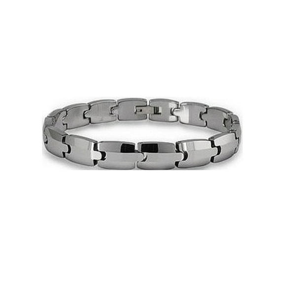 iJewelry2 Tungsten Carbide Puzzle Interlocked Links Silver-Tone Men Bracelet 7"