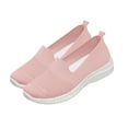 thumbnail image 4 of Miluxas Women’s Breathable Walking Shoes-Slip On Mesh Knitted Flats Soft Gym Sneakers Flexible Lightweight Casual Easy Shoes Pink 10(44), 4 of 7